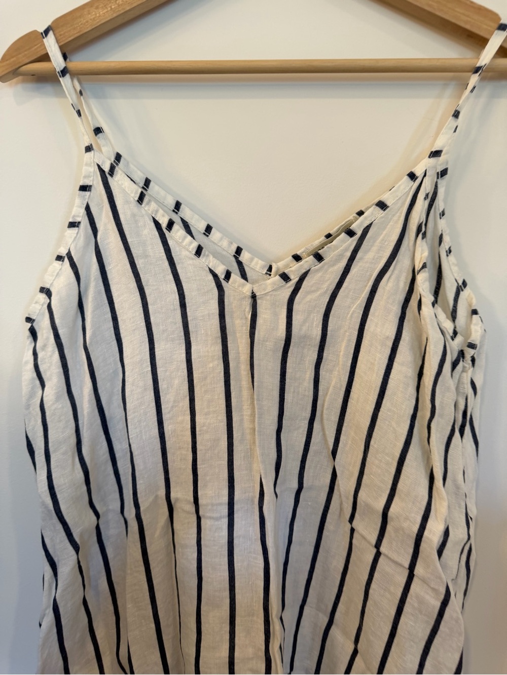 Striped White & Navy Midi Slip Dress - Picture 2 of 5